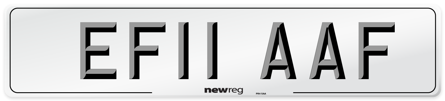 EF11 AAF Number Plate from New Reg